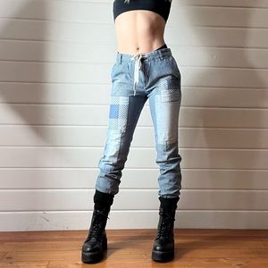 Current Elliot Pinstripe Patchwork Trousers